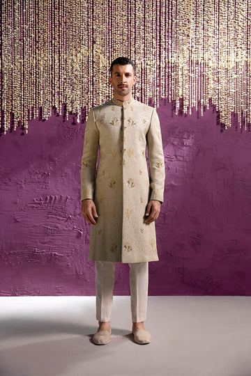 GREEN EMBROIDERED SHERWANI
